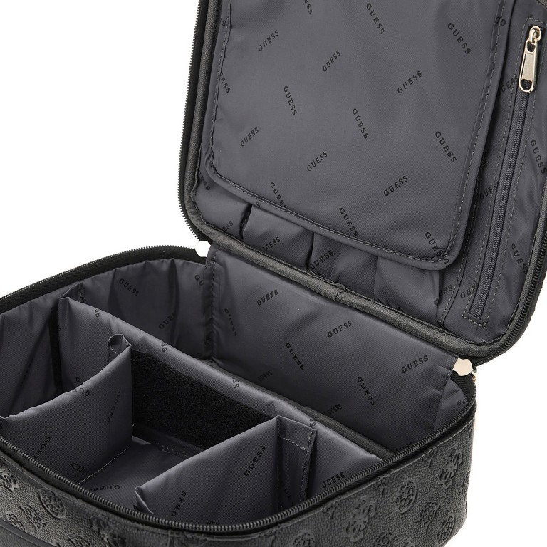 Kulturbeutel Wilder Travel 4G-Logo Peony, Farbe: schwarz, beige, Marke: Guess, Abmessungen in cm: 26.5x22.5x9.5, Bild 4 von 5