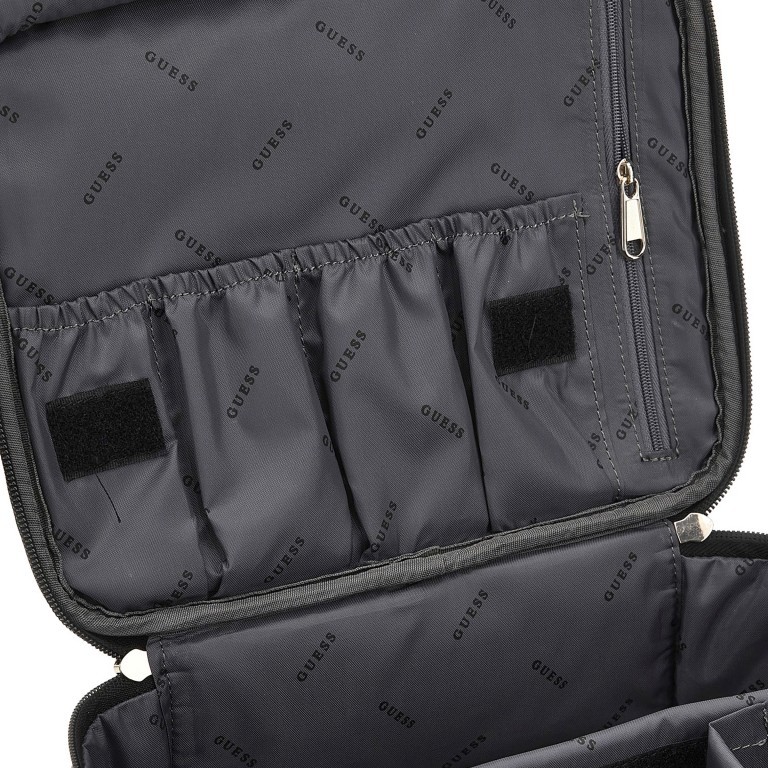 Kulturbeutel Wilder Travel 4G-Logo Peony, Farbe: schwarz, beige, Marke: Guess, Abmessungen in cm: 26.5x22.5x9.5, Bild 5 von 5