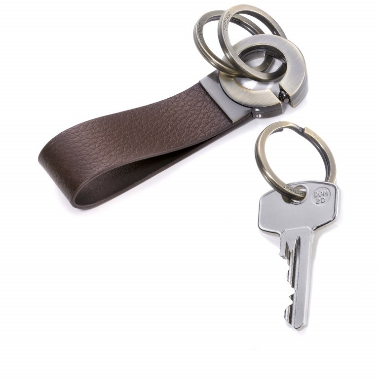 Schlüsselanhänger Key Click Braun, Farbe: braun, Marke: Troika, EAN: 4024023117596, Abmessungen in cm: 3.1x10.1x0.8, Bild 2 von 2