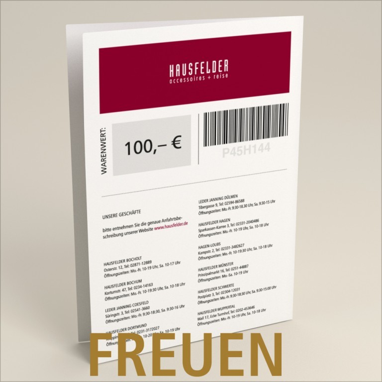 Gutschein zum selber ausdrucken Wert 100 Euro, Farbe: farblos/neutral, Marke: Hausfelder, Bild 4 von 4