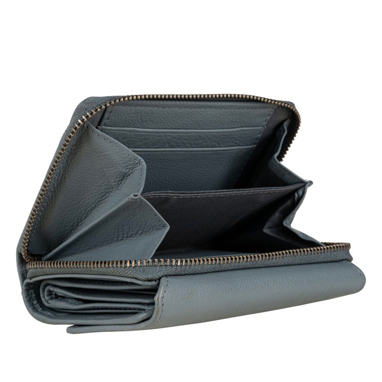 Geldbörse Luise 451, Farbe: schwarz, blau/petrol, taupe/khaki, grün/oliv, rosa/pink, orange, beige, Marke: Flanigan, Abmessungen in cm: 13x9.5x3.5, Bild 5 von 5