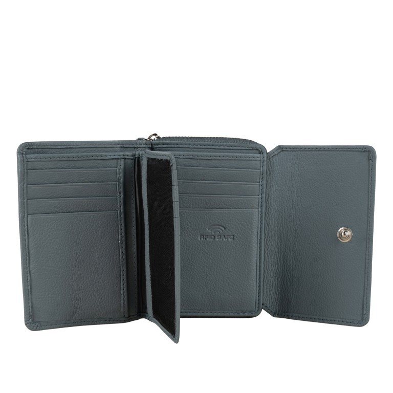 Geldbörse Luise 451, Farbe: schwarz, blau/petrol, taupe/khaki, grün/oliv, rosa/pink, orange, beige, Marke: Flanigan, Abmessungen in cm: 13x9.5x3.5, Bild 4 von 5