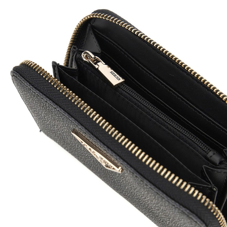 Geldbörse Laurel 4G-Logo, Farbe: anthrazit, cognac, Marke: Guess, Abmessungen in cm: 14.2x9.5x2.3, Bild 3 von 3