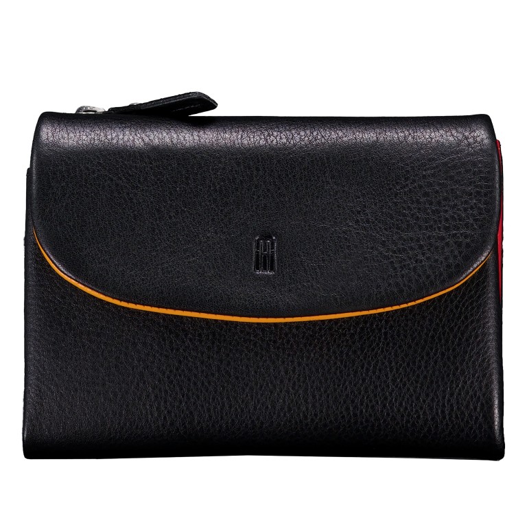 Geldbörse Nappa mit RFID-Schutz, Farbe: schwarz, blau/petrol, rot/weinrot, beige, Marke: Hausfelder Manufaktur, Abmessungen in cm: 13.5x9.7x2.7, Bild 1 von 4