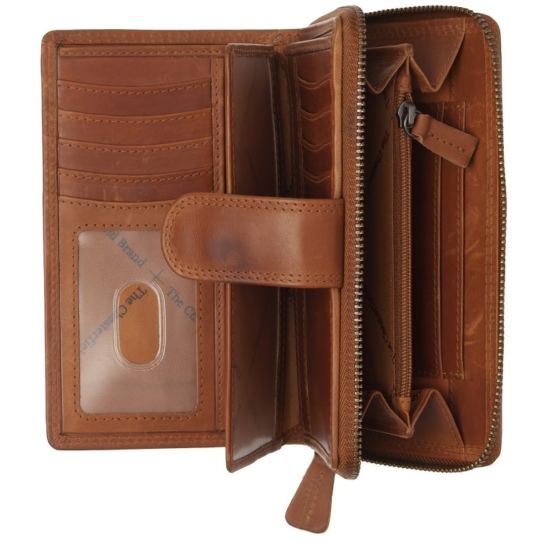 Geldbörse Charlotte mit RFID-Schutz, Farbe: schwarz, cognac, Marke: The Chesterfield Brand, Abmessungen in cm: 9.5x16.5x3, Bild 5 von 6
