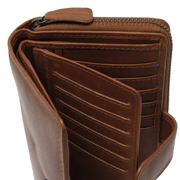 Geldbörse Charlotte mit RFID-Schutz, Farbe: schwarz, cognac, Marke: The Chesterfield Brand, Abmessungen in cm: 9.5x16.5x3, Bild 4 von 6