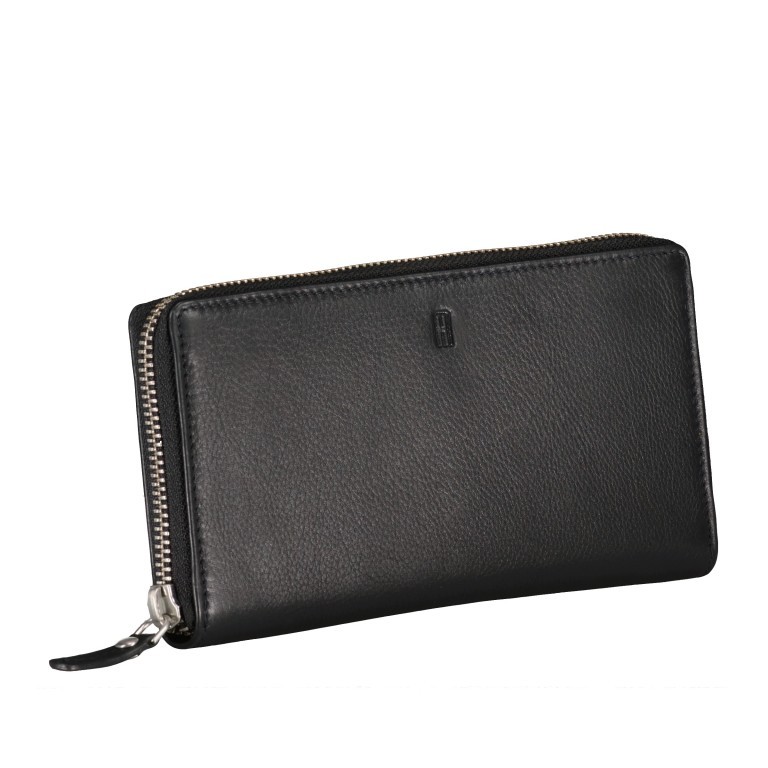 Geldbörse Nappa mit RFID-Schutz Schwarz, Farbe: schwarz, Marke: Hausfelder Manufaktur, EAN: 4065646007994, Abmessungen in cm: 19x10x1.5, Bild 2 von 4