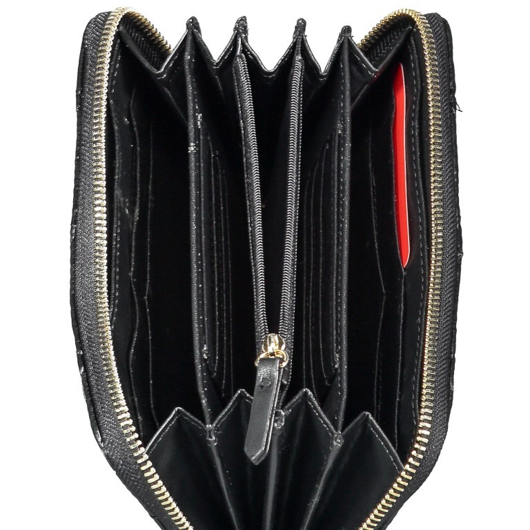 Geldbörse Ocarina, Farbe: schwarz, grün/oliv, beige, Marke: Valentino Bags, Abmessungen in cm: 19x10x2, Bild 3 von 3