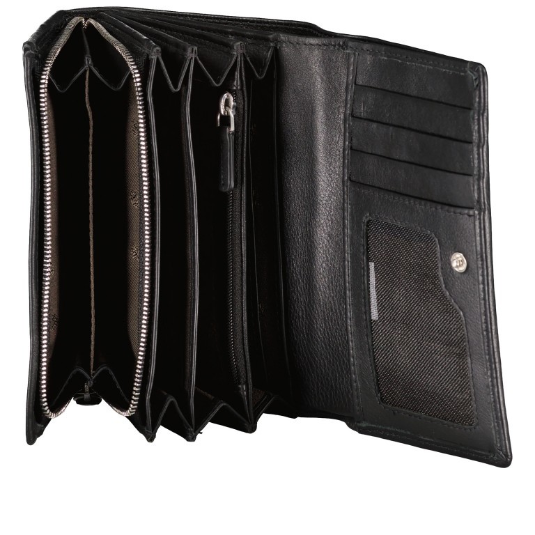 Geldbörse Nappa mit RFID-Schutz, Farbe: schwarz, blau/petrol, rot/weinrot, Marke: Hausfelder Manufaktur, Abmessungen in cm: 15x10x3, Bild 4 von 4