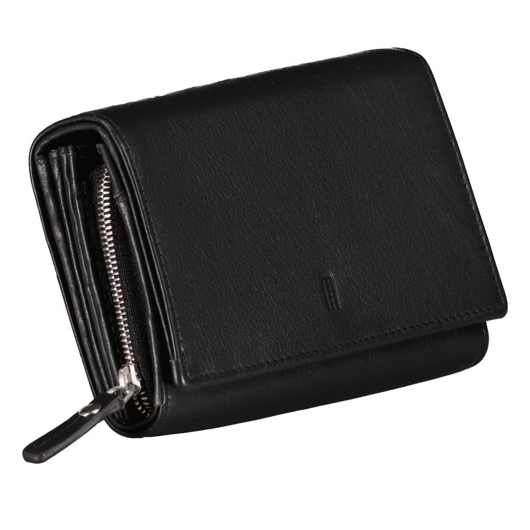 Geldbörse Nappa mit RFID-Schutz, Farbe: schwarz, blau/petrol, rot/weinrot, Marke: Hausfelder Manufaktur, Abmessungen in cm: 15x10x3, Bild 2 von 4