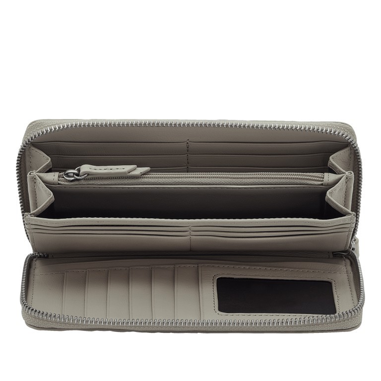 Geldbörse Waxy Kroko Gigi Wallet mit RFID-Schutz Titan, Farbe: grau, Marke: Liebeskind Berlin, EAN: 4064657015943, Abmessungen in cm: 19x9.5x2.5, Bild 3 von 4