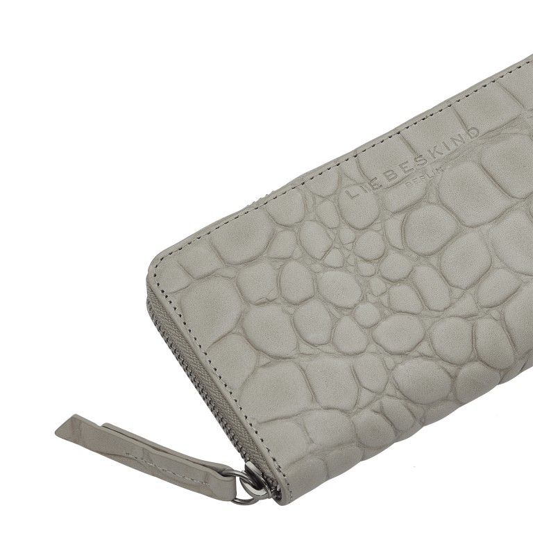 Geldbörse Waxy Kroko Gigi Wallet mit RFID-Schutz Titan, Farbe: grau, Marke: Liebeskind Berlin, EAN: 4064657015943, Abmessungen in cm: 19x9.5x2.5, Bild 4 von 4