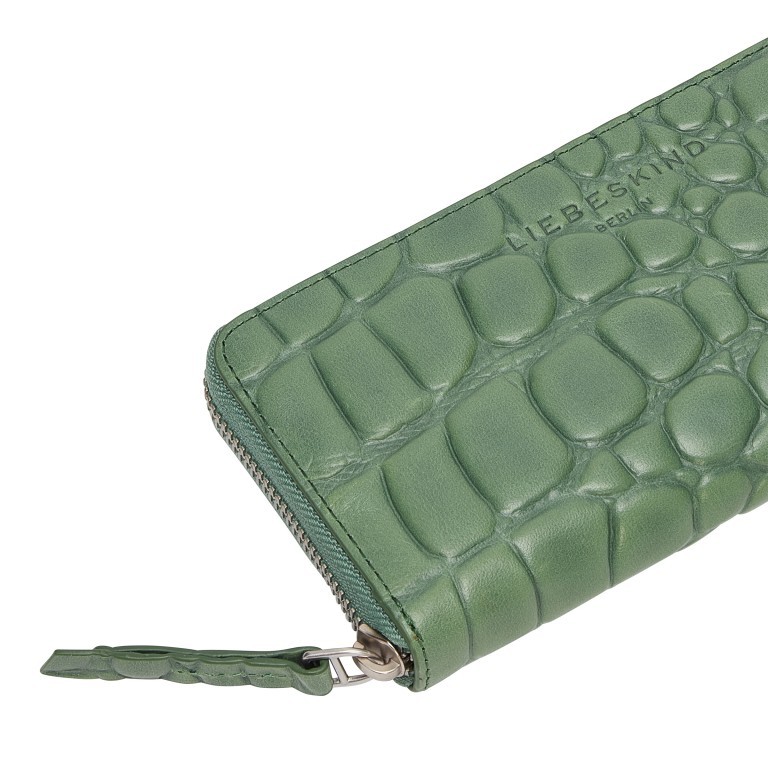 Geldbörse Waxy Kroko Gigi Wallet mit RFID-Schutz Palm Green, Farbe: grün/oliv, Marke: Liebeskind Berlin, EAN: 4099593008063, Abmessungen in cm: 19x9.5x2.5, Bild 4 von 4