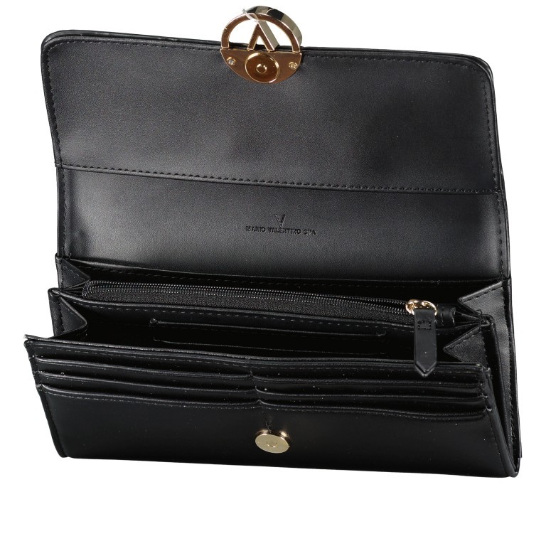 Geldbörse July Nero, Farbe: schwarz, Marke: Valentino Bags, EAN: 8058043931388, Abmessungen in cm: 19.5x9.5x3, Bild 4 von 4