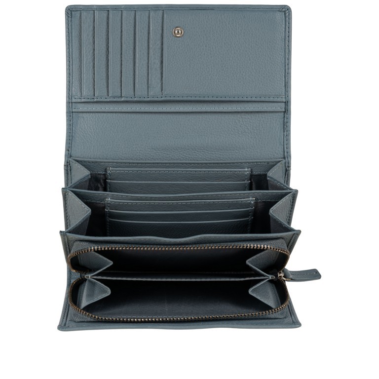 Geldbörse Luise 452, Farbe: schwarz, blau/petrol, taupe/khaki, grün/oliv, rosa/pink, orange, beige, Marke: Flanigan, Abmessungen in cm: 16x9x3.2, Bild 4 von 4