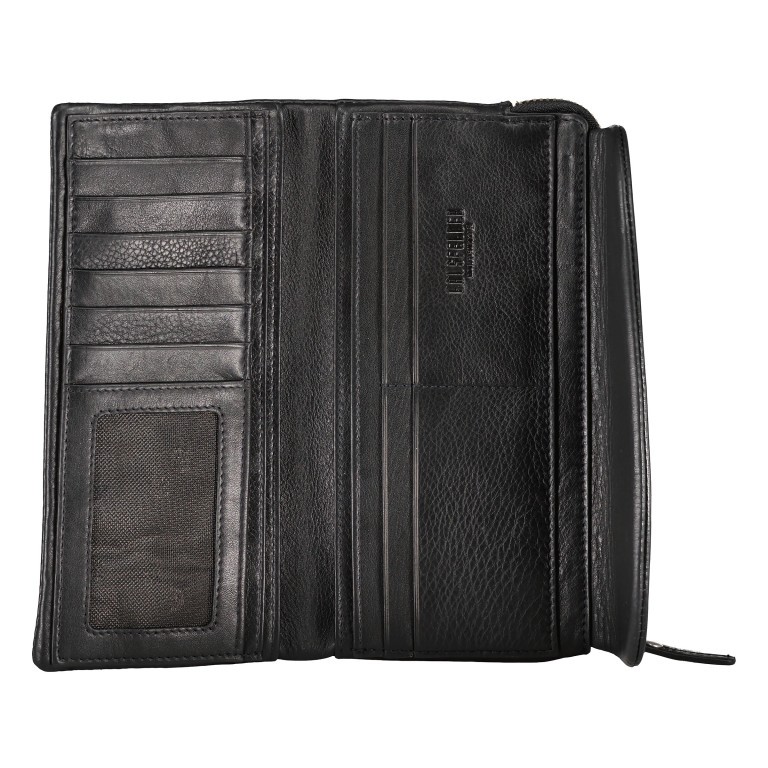 Geldbörse Nappa, Farbe: schwarz, blau/petrol, rot/weinrot, beige, Marke: Hausfelder Manufaktur, Abmessungen in cm: 19x10.5x2.5, Bild 4 von 5