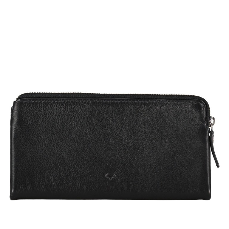 Geldbörse Nappa, Farbe: schwarz, blau/petrol, rot/weinrot, beige, Marke: Hausfelder Manufaktur, Abmessungen in cm: 19x10.5x2.5, Bild 3 von 5