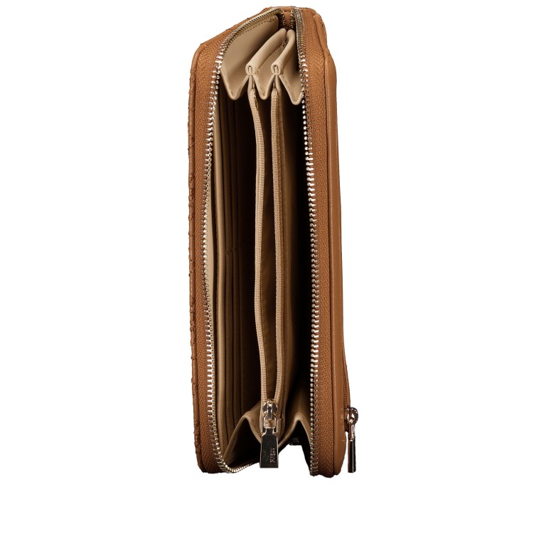 Geldbörse Adelasia mit Griffschlaufe, Farbe: schwarz, cognac, Marke: Guess, Abmessungen in cm: 20.5x10x2.5, Bild 5 von 5