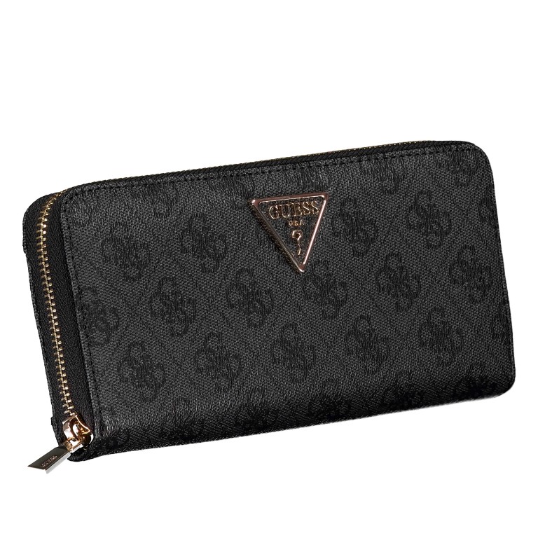 Geldbörse Laurel II 4G-Logo mit Griffschlaufe, Farbe: anthrazit, braun, taupe/khaki, Marke: Guess, Abmessungen in cm: 20.5x10x2.8, Bild 2 von 5