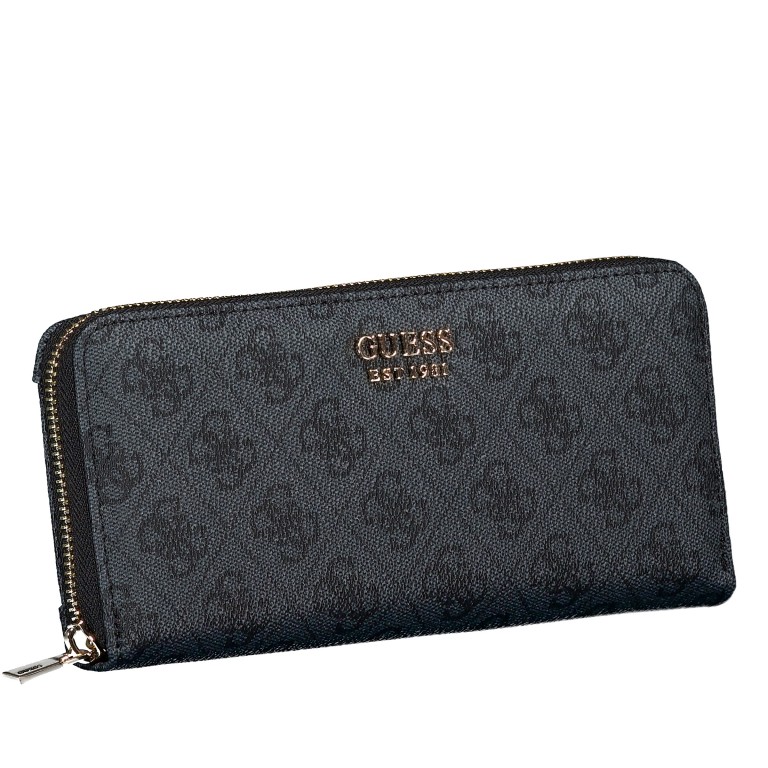Geldbörse Brenton 4G-Logo mit Griffschlaufe, Farbe: anthrazit, braun, Marke: Guess, Abmessungen in cm: 20.5x10x2.5, Bild 2 von 5