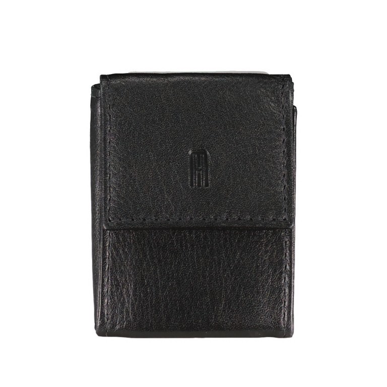 Wickelbörse Nappa, Farbe: schwarz, rot/weinrot, Marke: Hausfelder Manufaktur, Abmessungen in cm: 7x5.5x1.5, Bild 1 von 5