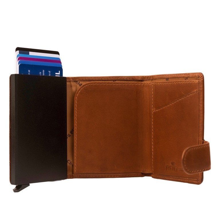 Geldbörse Leicester mit RFID-Schutz, Farbe: schwarz, braun, cognac, Marke: The Chesterfield Brand, Abmessungen in cm: 7x10x2, Bild 3 von 5