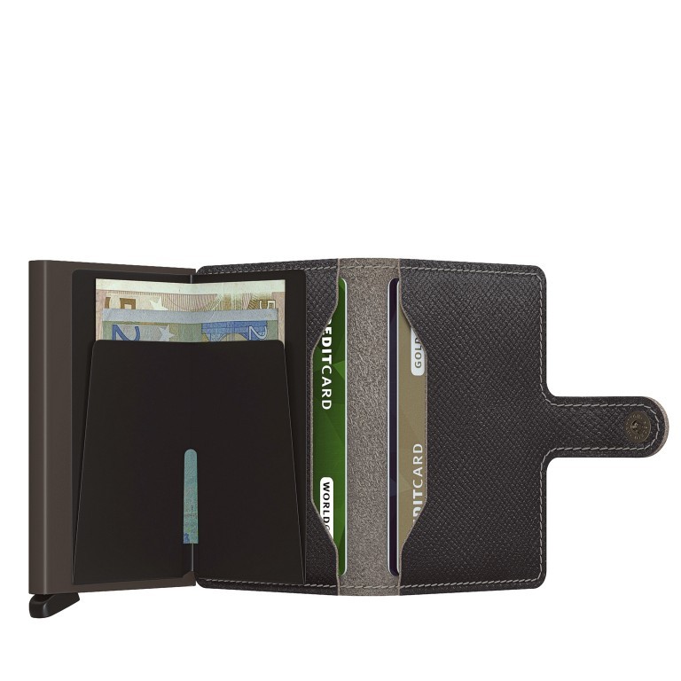 Geldbörse Miniwallet Saffiano mit RFID-Schutz Brown, Farbe: braun, Marke: Secrid, EAN: 8718215288510, Abmessungen in cm: 6.8x10.2x1.6, Bild 3 von 5