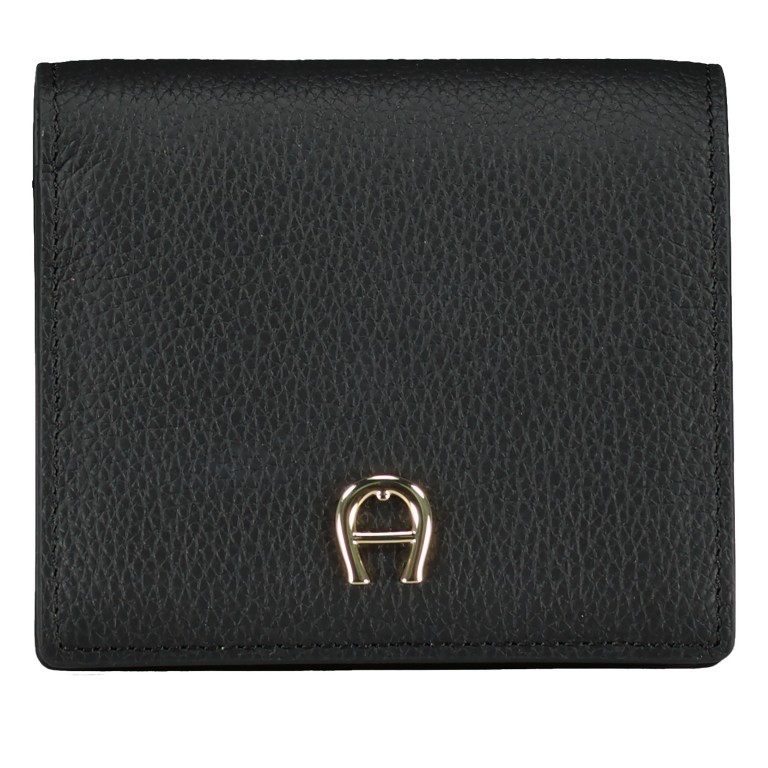 Geldbörse Zita mit RFID-Schutz, Farbe: schwarz, grau, blau/petrol, cognac, orange, beige, Marke: AIGNER, Abmessungen in cm: 10.5x9.5x2, Bild 1 von 4