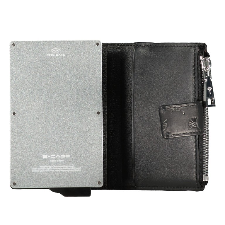 Geldbörse Leggero Stampa E-Cage C-Four mit RFID-Schutz Black, Farbe: schwarz, Marke: Joop!, EAN: 4048835172598, Abmessungen in cm: 7x10.5x2.5, Bild 6 von 8