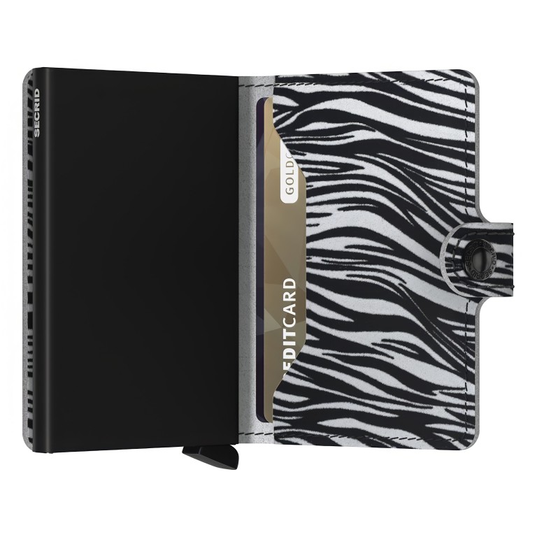 Geldbörse Miniwallet Zebra mit RFID-Schutz, Farbe: schwarz, beige, Marke: Secrid, Abmessungen in cm: 6.5x10.2x1.2, Bild 3 von 5
