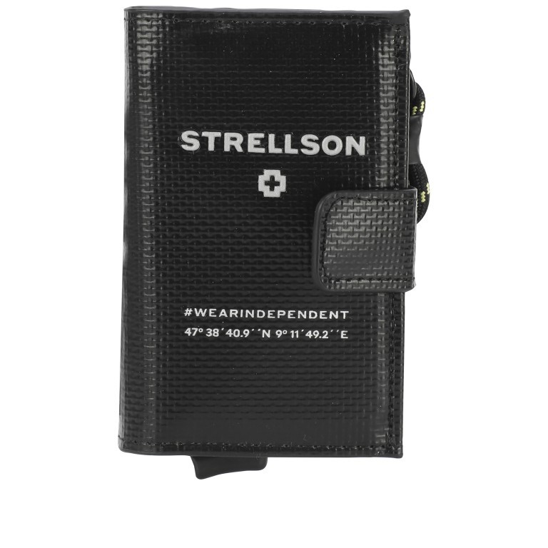 Geldbörse Stockwell 2.0 E-Cage C-Four mit RFID-Schutz, Farbe: schwarz, grün/oliv, Marke: Strellson, Abmessungen in cm: 6.5x10x2.5, Bild 1 von 6