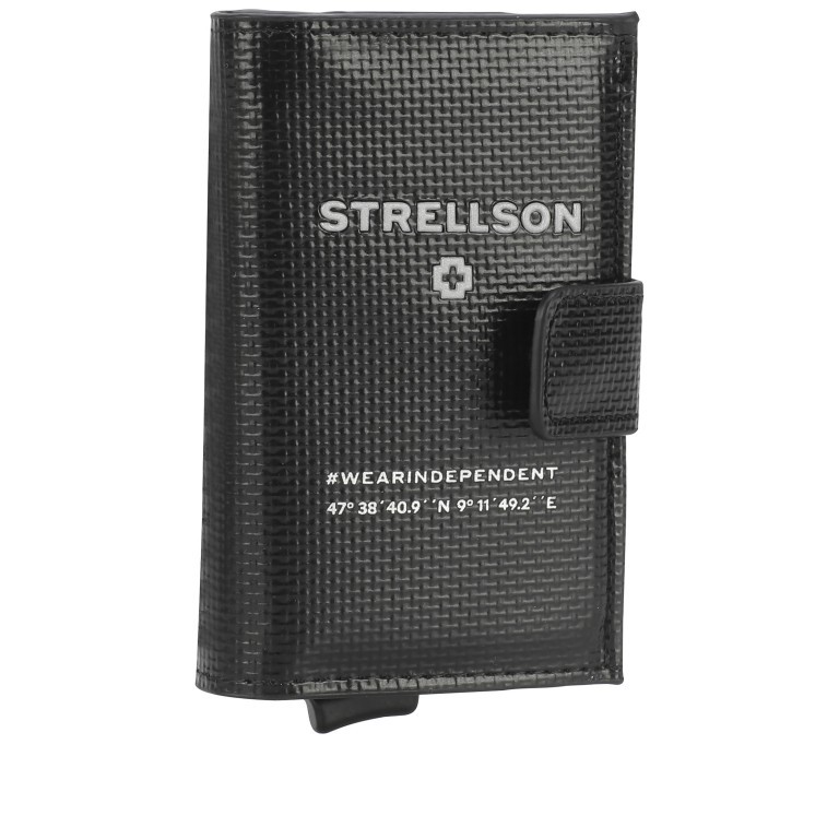 Geldbörse Stockwell 2.0 E-Cage C-Four mit RFID-Schutz, Farbe: schwarz, grün/oliv, Marke: Strellson, Abmessungen in cm: 6.5x10x2.5, Bild 2 von 6