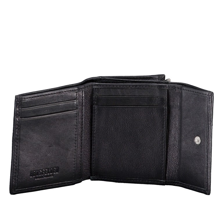 Geldbörse Nappa mit RFID-Schutz, Farbe: schwarz, blau/petrol, rot/weinrot, rosa/pink, beige, Marke: Hausfelder Manufaktur, Abmessungen in cm: 9.8x8.5x3, Bild 4 von 5