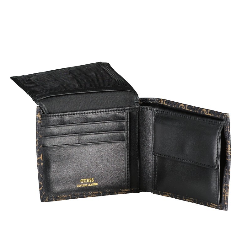 Geldbörse Vezzola Dark Black, Farbe: grau, Marke: Guess, EAN: 7621826494670, Abmessungen in cm: 12x9.5x2, Bild 5 von 5
