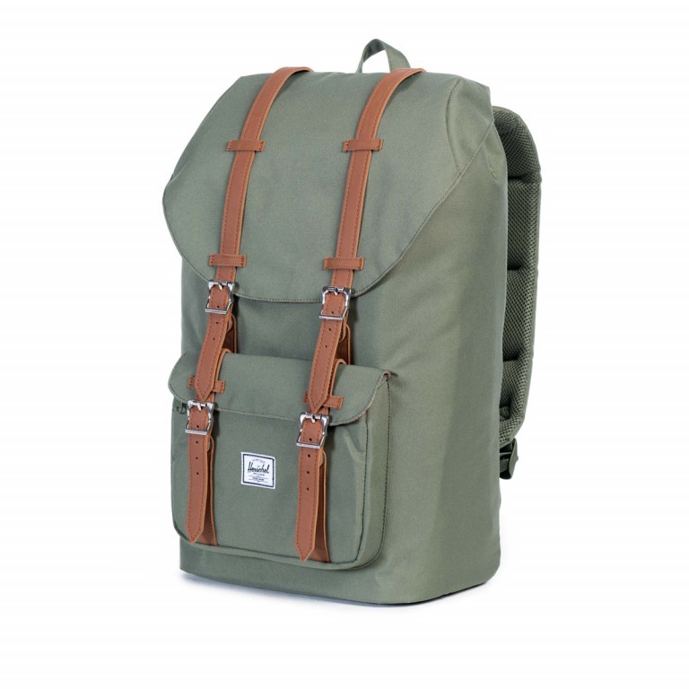 Rucksack Little America Volumen 23 Liter Deep Lichen Green, Farbe: grün/oliv, Marke: Herschel, EAN: 0828432083015, Abmessungen in cm: 28x50x17, Bild 2 von 4
