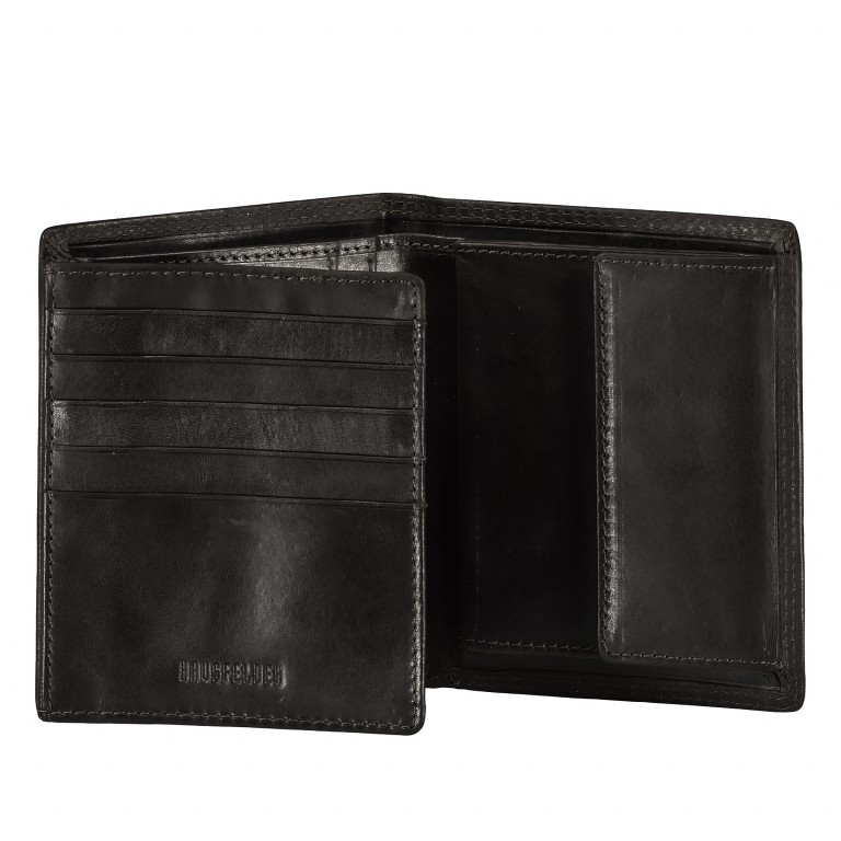 Geldbörse Nature, Farbe: schwarz, braun, Marke: Hausfelder Manufaktur, Abmessungen in cm: 10.2x12.2x2, Bild 4 von 5