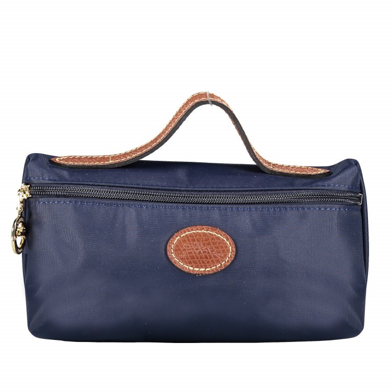 Kosmetiktasche Le Pliage Pochette Dunkelblau, Farbe: blau/petrol, Marke: Longchamp, EAN: 3597921030881, Abmessungen in cm: 19x10x6, Bild 1 von 1