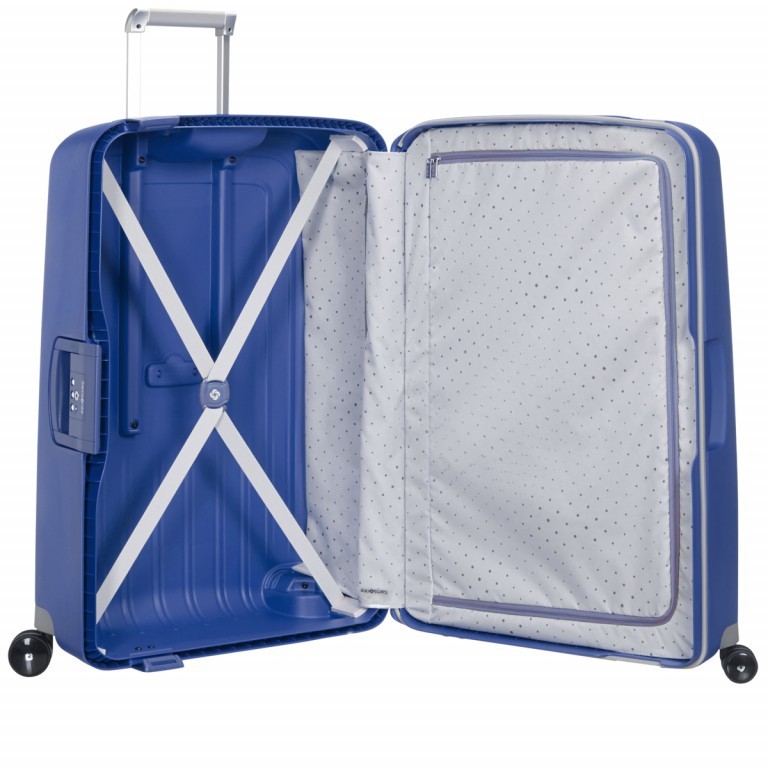 Koffer S´Cure Spinner 75 Dark Blue, Farbe: blau/petrol, Marke: Samsonite, EAN: 5414847326554, Abmessungen in cm: 52x75x31, Bild 3 von 5