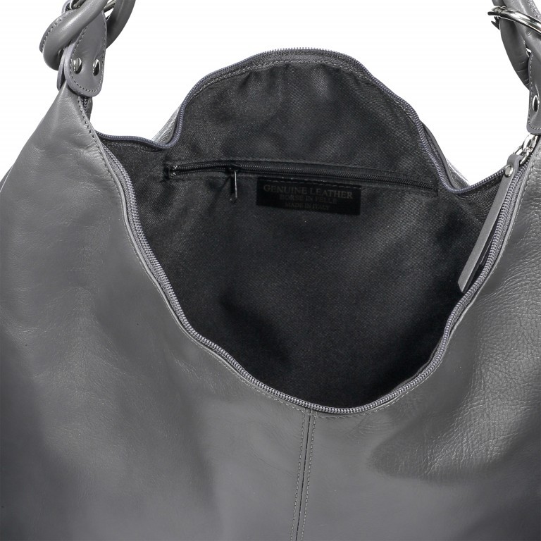 Tasche Savage Grau, Farbe: grau, Marke: Hausfelder Manufaktur, Abmessungen in cm: 43x35x11, Bild 4 von 5