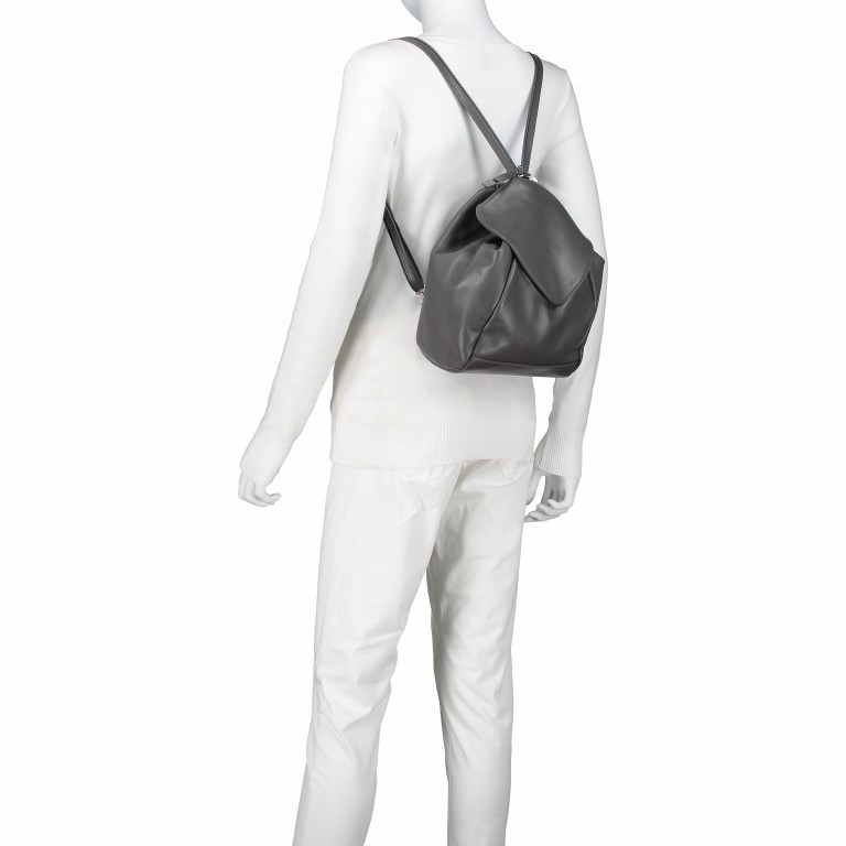 Rucksack Savage Grau, Farbe: grau, Marke: Hausfelder Manufaktur, Abmessungen in cm: 20x27x11, Bild 4 von 11
