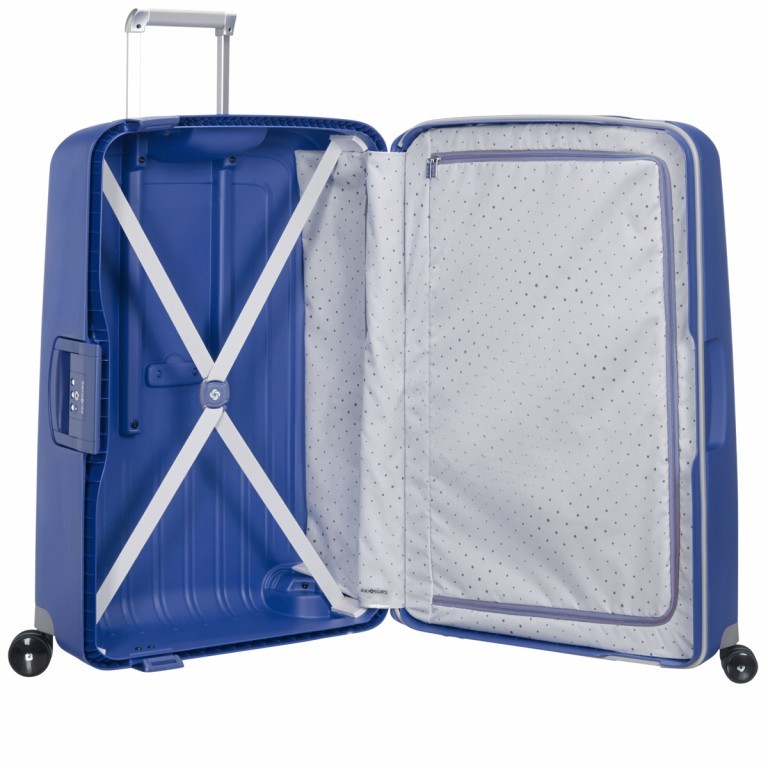 Koffer S´Cure Spinner 69 Dark Blue, Farbe: blau/petrol, Marke: Samsonite, EAN: 5414847326486, Abmessungen in cm: 49x69x29, Bild 3 von 6