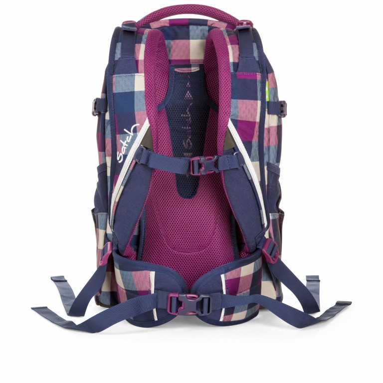 Rucksack Pack Flieder Karo Berry Carry, Farbe: flieder/lila, Marke: Satch, EAN: 4057081023622, Abmessungen in cm: 30x45x22, Bild 3 von 17