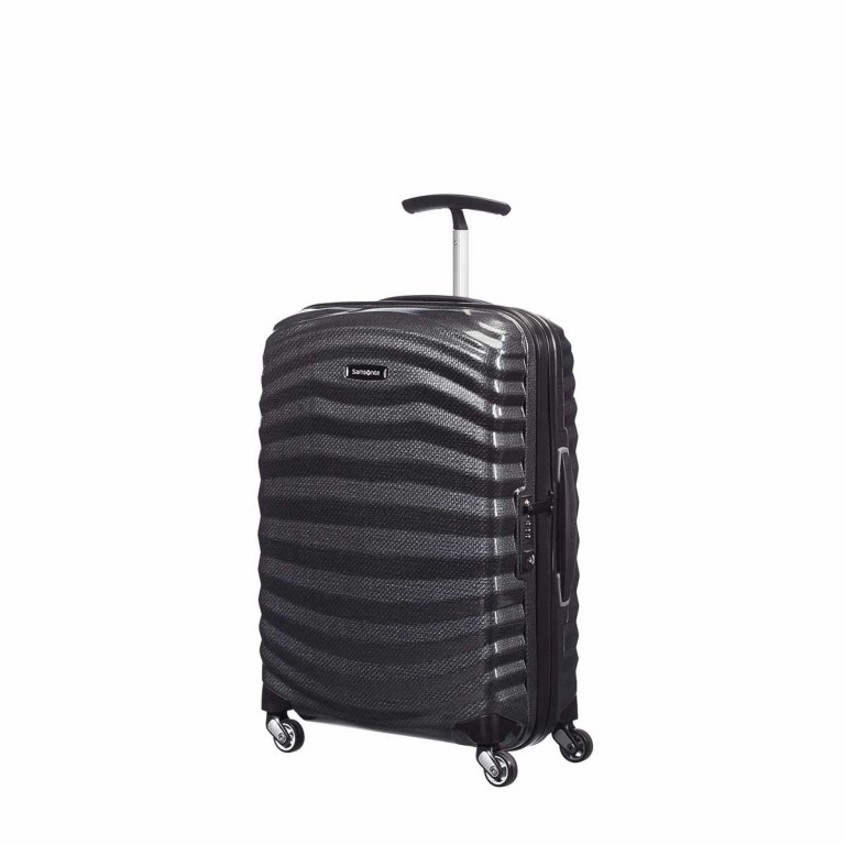 Koffer lite-shock Spinner 55 Black, Farbe: schwarz, Marke: Samsonite, EAN: 5414847523250, Abmessungen in cm: 40x55x20, Bild 1 von 8