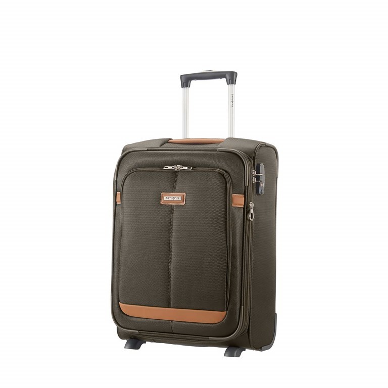 Koffer Caphir Upright 55 mit zwei Rollen Oliv Cognac, Farbe: grün/oliv, Marke: Samsonite, Abmessungen in cm: 40x55x20, Bild 1 von 7