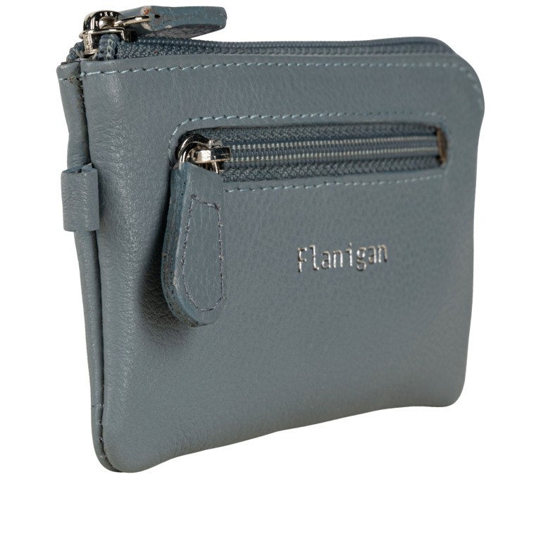 Schlüsseletui Luise 458, Farbe: schwarz, blau/petrol, taupe/khaki, grün/oliv, rosa/pink, orange, beige, Marke: Flanigan, Abmessungen in cm: 12x7x0.8, Bild 2 von 4