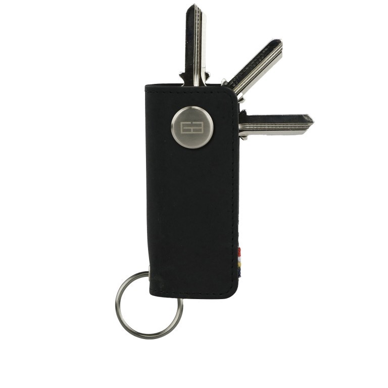 Schlüsselanhänger / Schlüsseletui Lusso Key Holder, Farbe: schwarz, braun, cognac, Marke: Garzini, Abmessungen in cm: 4x8.5x1.8, Bild 2 von 7