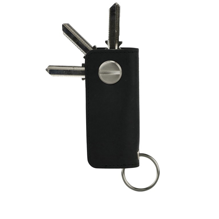 Schlüsselanhänger / Schlüsseletui Lusso Key Holder, Farbe: schwarz, braun, cognac, Marke: Garzini, Abmessungen in cm: 4x8.5x1.8, Bild 5 von 7