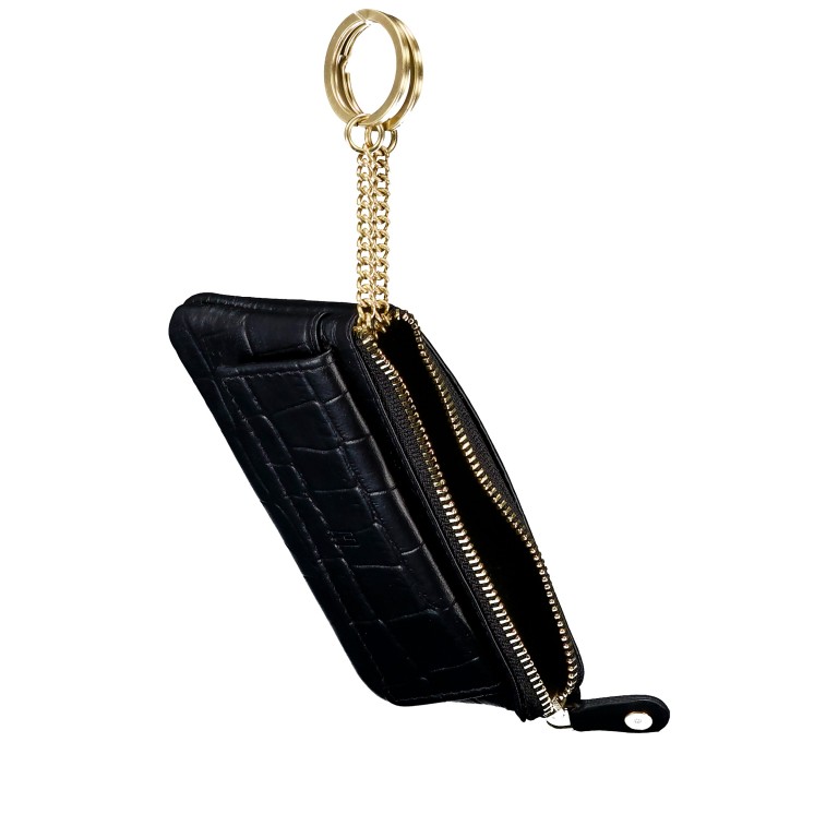 Schlüsselanhänger Kroko, Farbe: schwarz, braun, Marke: Hausfelder Manufaktur, Abmessungen in cm: 12x8x1.5, Bild 4 von 4