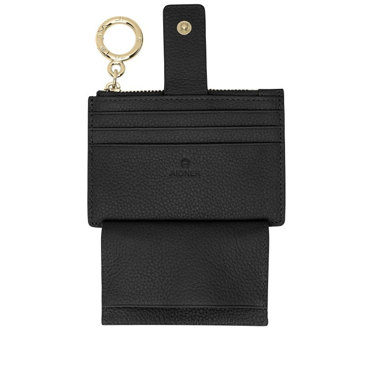 Karten-/Ausweisetui Zita, Farbe: schwarz, grau, blau/petrol, cognac, taupe/khaki, grün/oliv, rot/weinrot, rosa/pink, orange, beige, Marke: AIGNER, Abmessungen in cm: 12x8.5x2, Bild 3 von 3