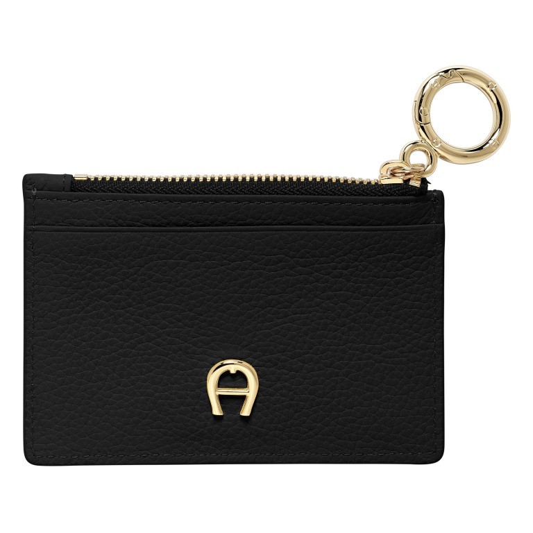 Karten-/Ausweisetui Zita, Farbe: schwarz, grau, blau/petrol, cognac, taupe/khaki, grün/oliv, rot/weinrot, rosa/pink, orange, beige, Marke: AIGNER, Abmessungen in cm: 12x8.5x2, Bild 1 von 3